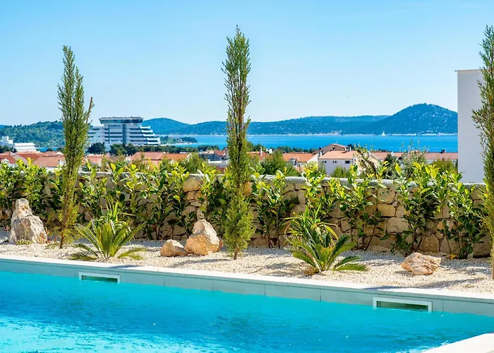 Galla - Sea View, Jacuzzi, Heated Pool Modern Design Villa Vodice